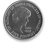 Princess Diana memorial coin received from The Royal Mint