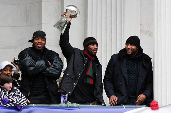 Anquan Boldin holds Super Bowl trophy