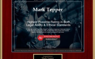 Investment Loss Recovery Attorney Mark A. Tepper Marks 23-Year Streak of Legal Recognition with Latest AV Preeminent® Award