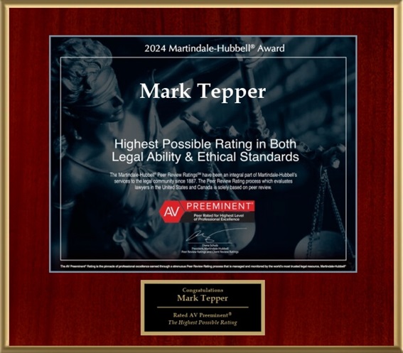 Investment Loss Recovery Attorney Mark A. Tepper Marks 23-Year Streak of Legal Recognition with Latest AV Preeminent® Award