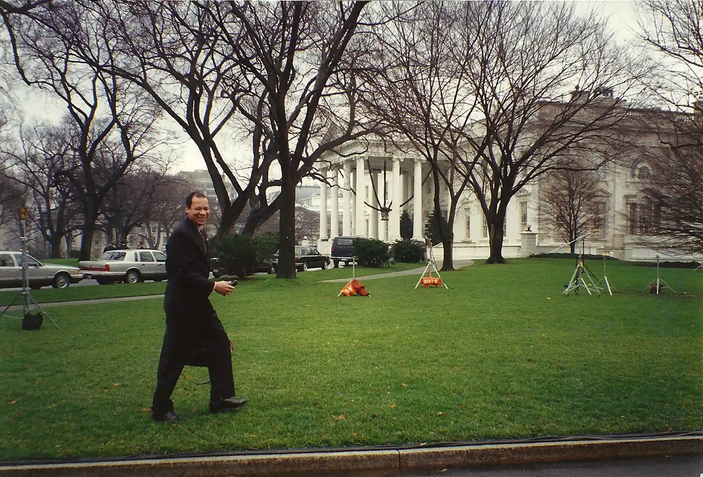 Mark Hopkinson arrives for a White House news conference